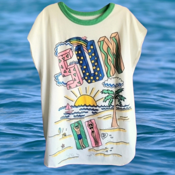 Vintage Other - ⛱Vintage Single-Stitch Fun SUN Beach Coverup⛱